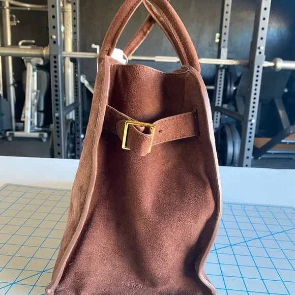 Classic Brown Suede Tote Bag - Structured Women's Handbag - Picture 10 of 13